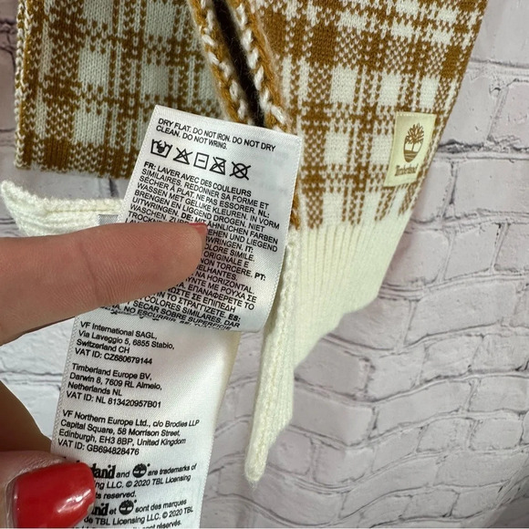 timberland burnt orange and cream plaid scarf one size university of texas - Picture 5 of 8